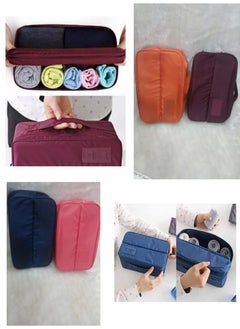 Generic Travel Handle Divided Underwear Socks Undergarments Waterproof Pouch Organizer Bag Packing, Cosmetic, Makeup, Lingerie Toiletry Travel Innerwear Bag Organizer (Assorted color)  - Image 4