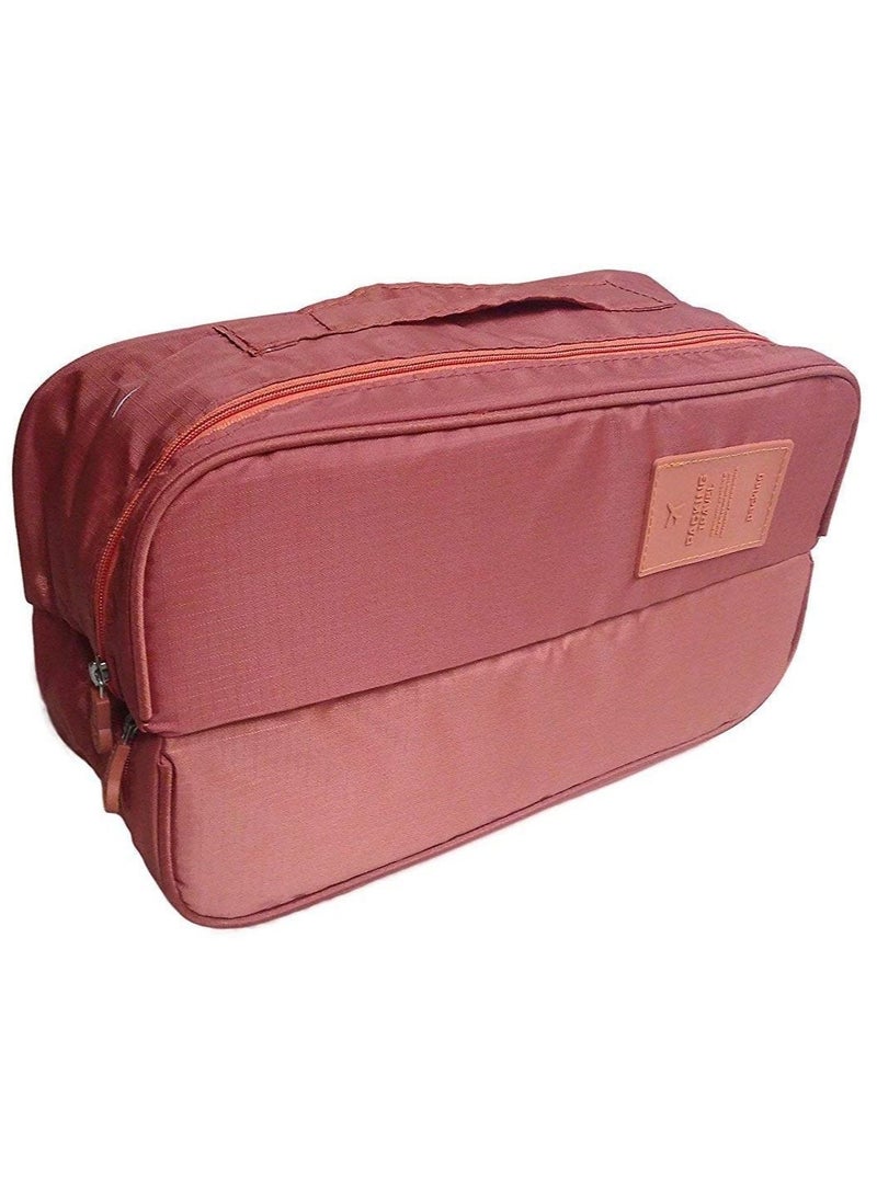 Generic Travel Handle Divided Underwear Socks Undergarments Waterproof Pouch Organizer Bag Packing, Cosmetic, Makeup, Lingerie Toiletry Travel Innerwear Bag Organizer (Assorted color)  - Image 3