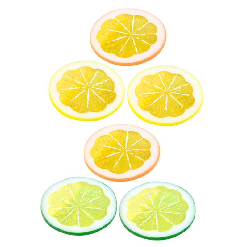 6Pcs Realistic Artificial Lemon Slices PVC Fruit Models For Home Decoration Photography Props - Image 2