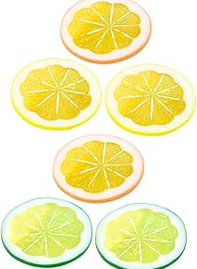 6Pcs Realistic Artificial Lemon Slices PVC Fruit Models For Home Decoration Photography Props - Image 1