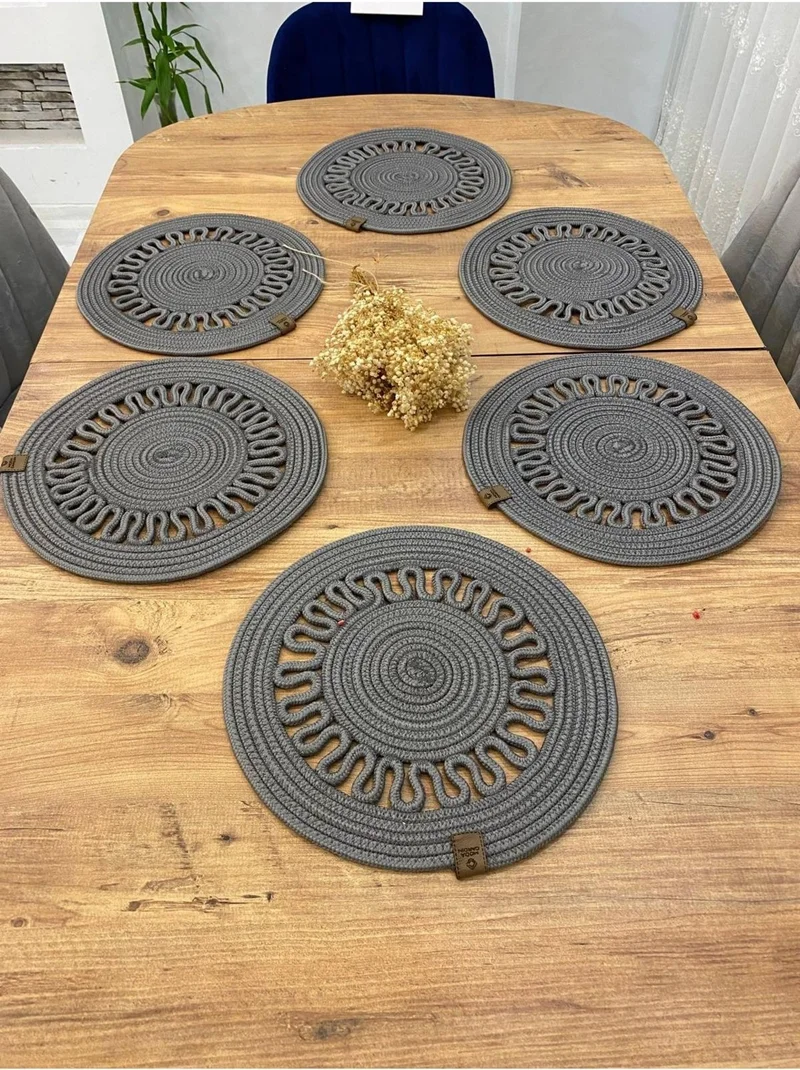 بدز ديري BDZ Leather Wicker Jute Presentation Plate Mat American Service 6 Pieces