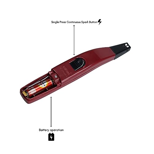 celltone Plastic Zoom Electric Gas Lighter For Kitchen Use - Battery Operated Continous Spark Gas Lighter For Stove|6 Months Warranty - Red - Image 4