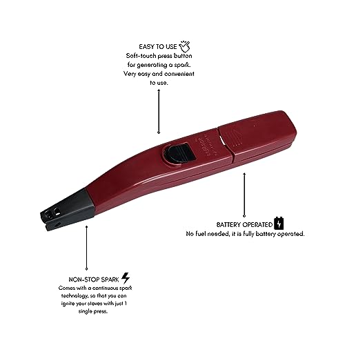 celltone Plastic Zoom Electric Gas Lighter For Kitchen Use - Battery Operated Continous Spark Gas Lighter For Stove|6 Months Warranty - Red - Image 2