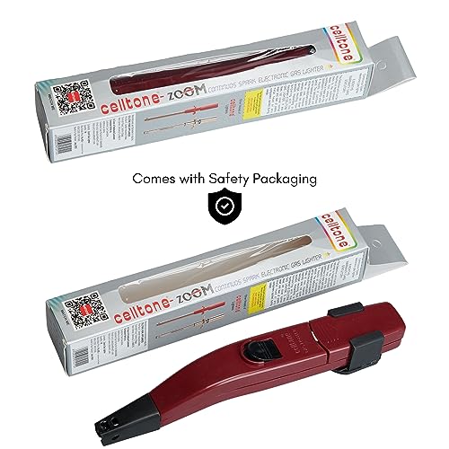 celltone Plastic Zoom Electric Gas Lighter For Kitchen Use - Battery Operated Continous Spark Gas Lighter For Stove|6 Months Warranty - Red - Image 5