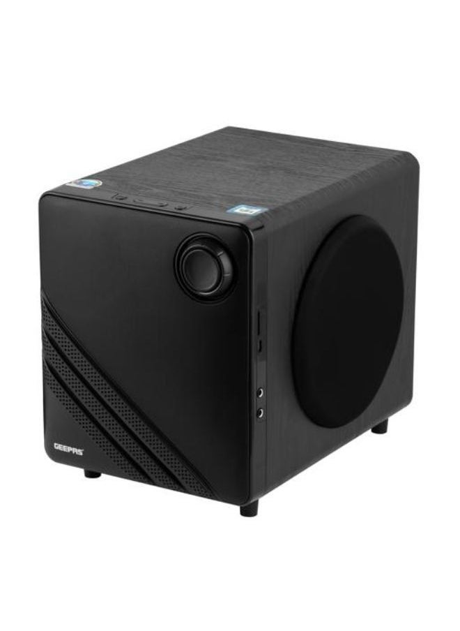 GEEPAS - 2.1 Channel Multimedia Speaker System with Remote Control-MP3, FM Radio, Bluetooth, EQ Function and Karaoke Function| USB Input, SD Card Reader, AUX| LED Display with Colorful LED Light| 50000W PMPO - Image 1