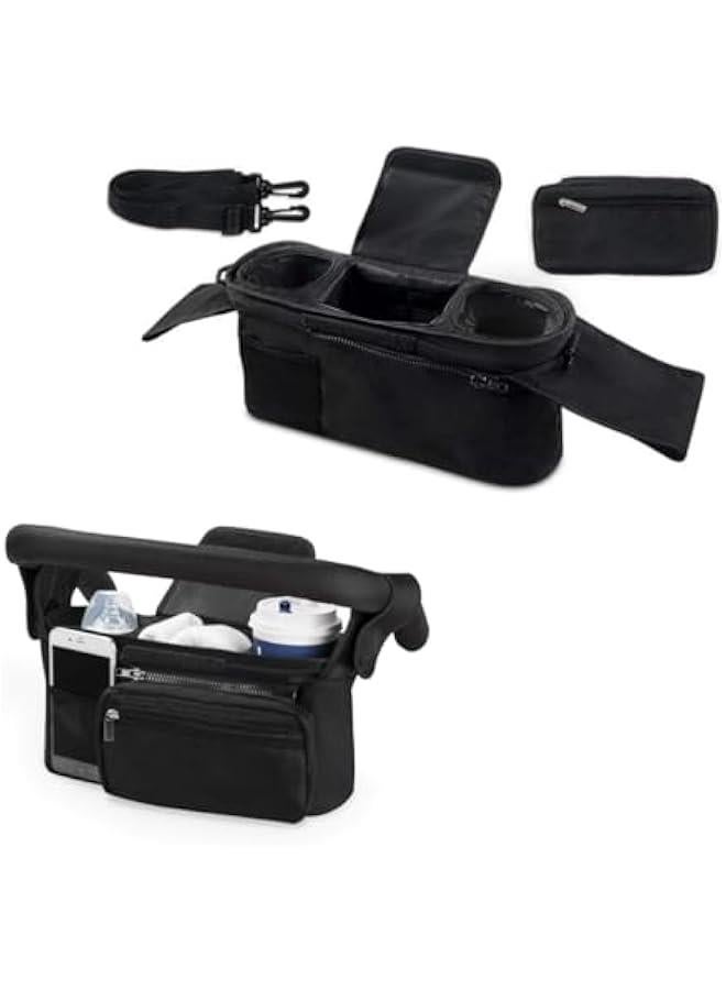 هوكور Universal Stroller Organizer Bag with Insulated Cup Holder- Detachable Zippered Bag & Adjustable Strap, Baby Stroller Bottle Bag, Mommy Hanging Bag, Storage Hanging Bag, Multifunctional Storage Bag - Image 1