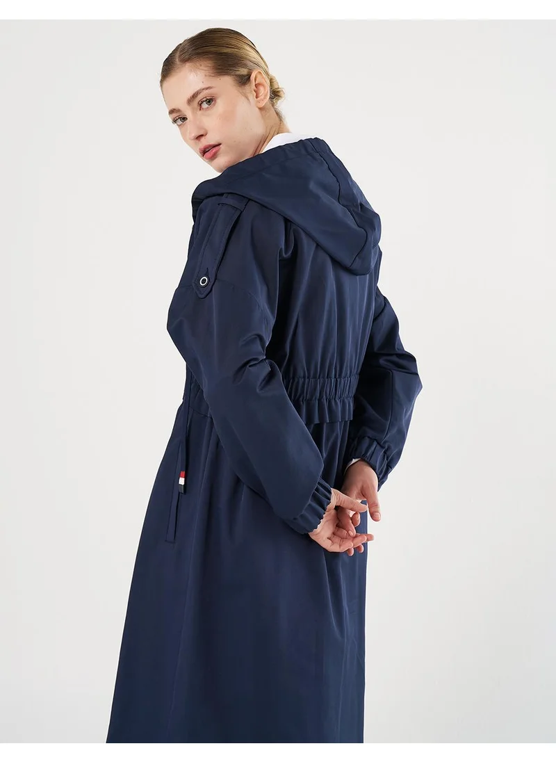 Kayra Hooded Short Jacket Dark Navy