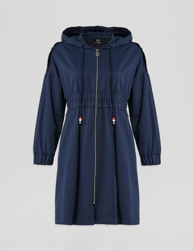 Kayra Hooded Short Jacket Dark Navy
