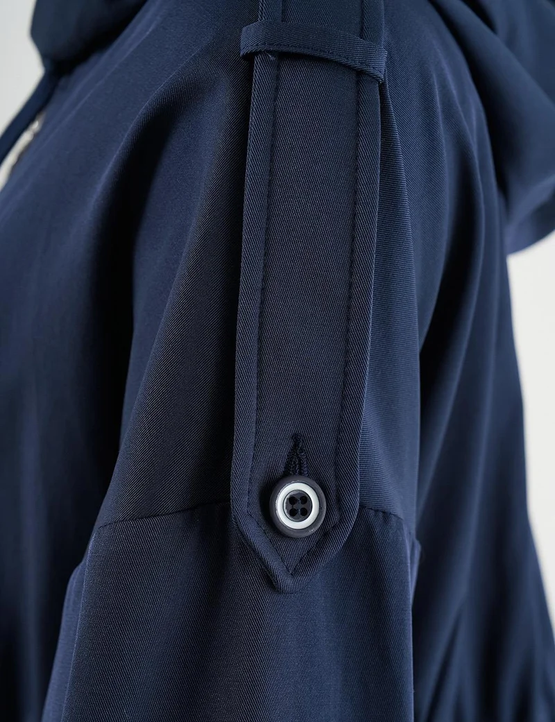 Kayra Hooded Short Jacket Dark Navy