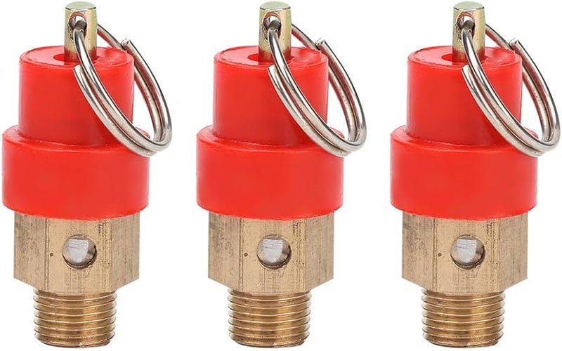 3 Pack 8KG Brass Safety Relief Valve G1 4 Thread For Air Compressor Pressure Release - Image 1