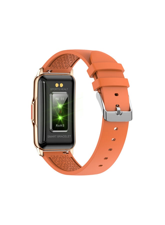 AROAQ H80 1.47 inch Golden Smart Watch Multi-Sport Mode Fitness Bracelet IP67 Waterproof Health Watch Sleep Monitoring With Orange Silicone Strap - Image 4