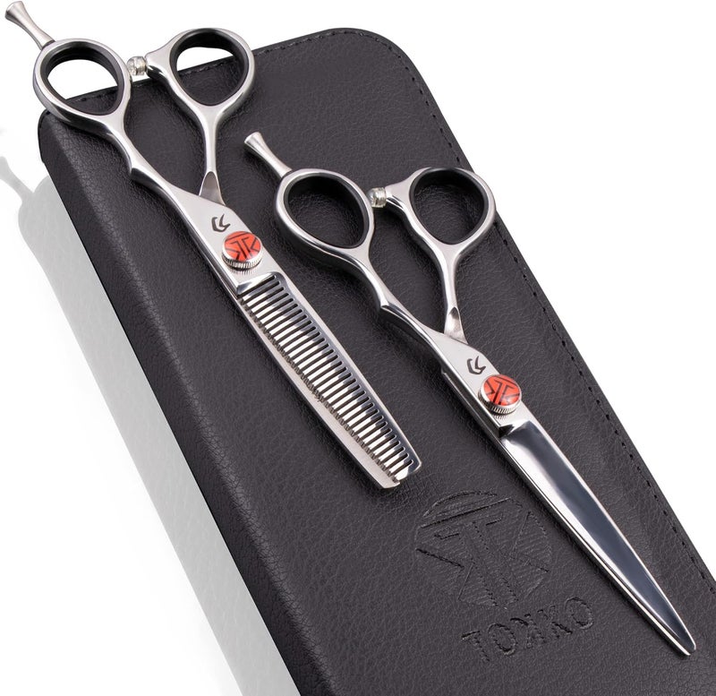 EVERLONG Katana Classic Professional 6.5" Shear Set by Tokko Shears, Premium 440C Japanese Steel Regular and Thinning Scissors for Barbers and Salon Professionals - Image 1