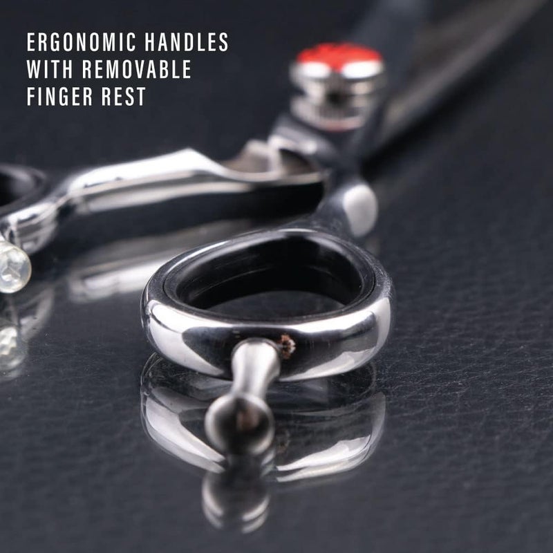 EVERLONG Katana Classic Professional 6.5" Shear Set by Tokko Shears, Premium 440C Japanese Steel Regular and Thinning Scissors for Barbers and Salon Professionals - Image 4