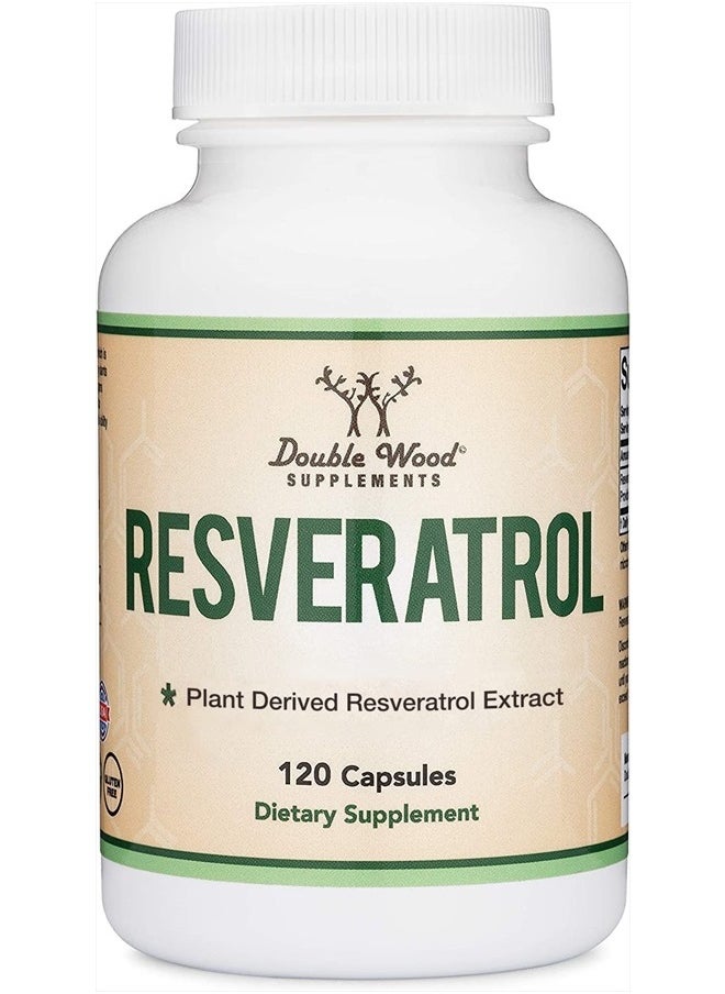 Double Wood Supplements - Resveratrol, Dietary Supplement, 120 Capsules - Image 1
