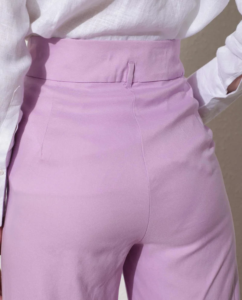 Rareism Women's Stretch High-Waist Wide-Leg Trousers