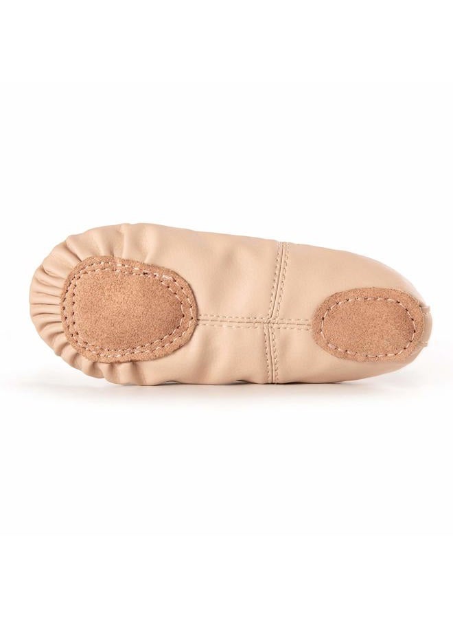 RoseMoli Ballet Shoes for Girls/Toddlers/Kids/Women, Leather Yoga Shoes/Ballet Slippers for Dancing, Nude, 11 Little Kid - Image 3