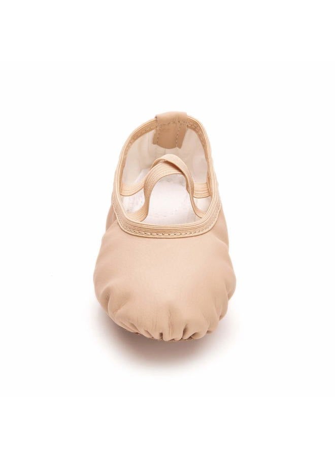 RoseMoli Ballet Shoes for Girls/Toddlers/Kids/Women, Leather Yoga Shoes/Ballet Slippers for Dancing, Nude, 11 Little Kid - Image 2