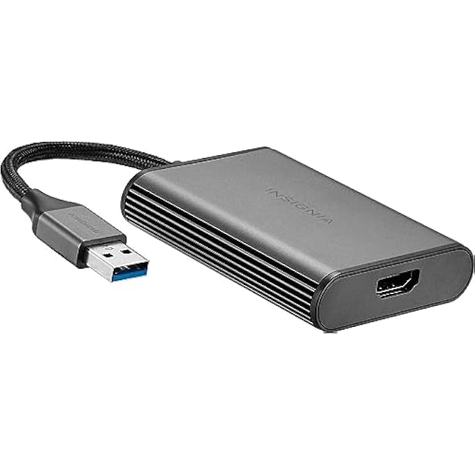 INSIGNIA - SUPERSPEED USB 3.0 TO HDMI EXTERNAL VIDEO ADAPTER - BLACK - MODEL: NS-PU37H-BK - Image 1