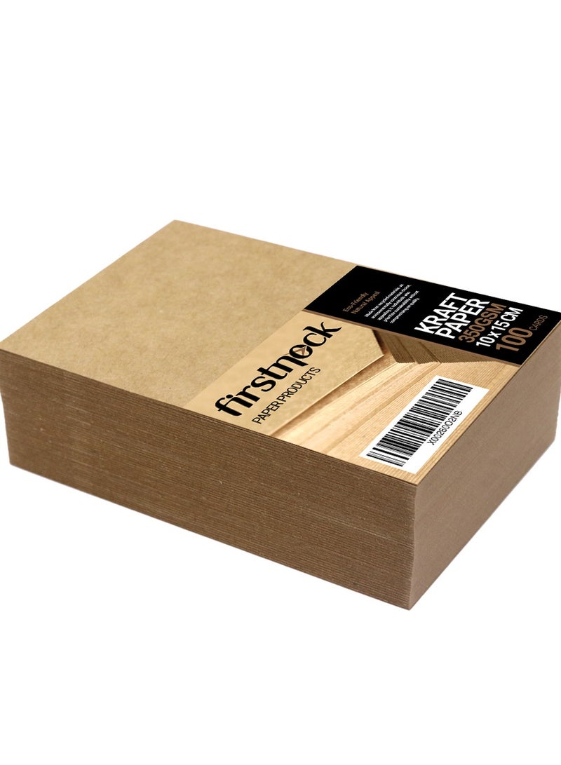 فيرستنوك بطاقة كرافت A6 10 × 15 سم، 100 قطعة من بطاقات ورق كرافت فارغة - Image 2