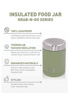 BEOLA 450ml Food Jar Lunch Box Thermos Stainless Steel Double Wall Insulated Travel Food Flask for Kids and Adults, 15oz (Forest Green)  - Image 2