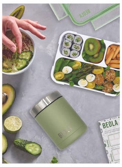 BEOLA 450ml Food Jar Lunch Box Thermos Stainless Steel Double Wall Insulated Travel Food Flask for Kids and Adults, 15oz (Forest Green)  - Image 3