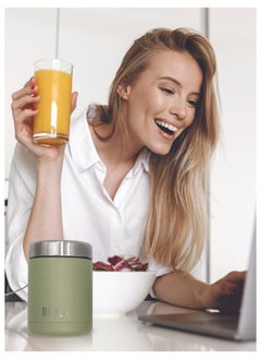 BEOLA 450ml Food Jar Lunch Box Thermos Stainless Steel Double Wall Insulated Travel Food Flask for Kids and Adults, 15oz (Forest Green)  - Image 5