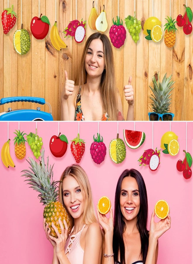 Junkin 48 Pcs Tutti Frutti Party Colorful Fruit Cutouts Lemon Strawberry Pineapple Apple Watermelon Grape Cutout for Classroom Bulletin Board Wall Tropical Fruit Hawaiian Luau Beach Summer Decor - Image 4