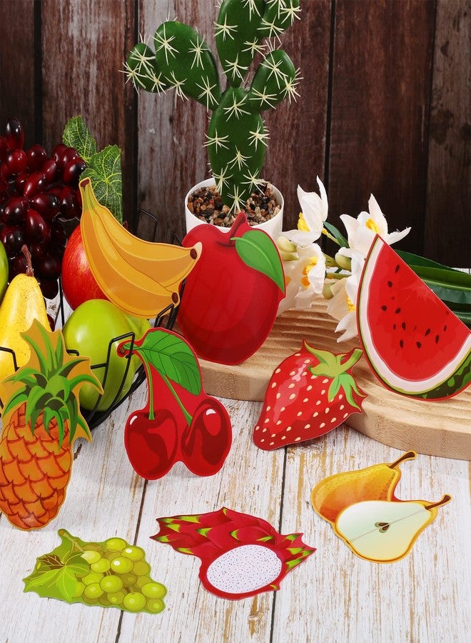 Junkin 48 Pcs Tutti Frutti Party Colorful Fruit Cutouts Lemon Strawberry Pineapple Apple Watermelon Grape Cutout for Classroom Bulletin Board Wall Tropical Fruit Hawaiian Luau Beach Summer Decor - Image 3
