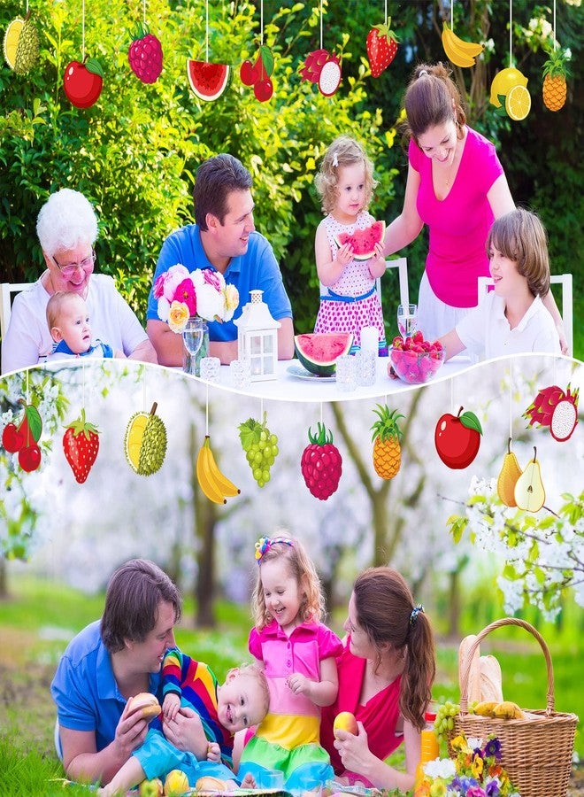 Junkin 48 Pcs Tutti Frutti Party Colorful Fruit Cutouts Lemon Strawberry Pineapple Apple Watermelon Grape Cutout for Classroom Bulletin Board Wall Tropical Fruit Hawaiian Luau Beach Summer Decor - Image 5