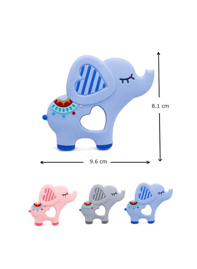 iSweven Teethers For Babies ; Bpa Free Silicone Soft Baby Toys ; Elephant Shaped Baby Gum Molar Chew Toy Relive Long Tooth Pain ; Toodle Teething Pacifier (312 Months Blue) - Image 4