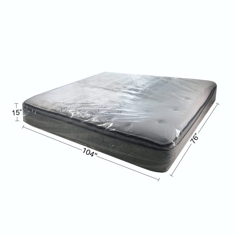 Uboxes King Mattress Poly Covers, 76 x 15 x 104 inch, 2 Count (Pack of 1), Clear - Image 3