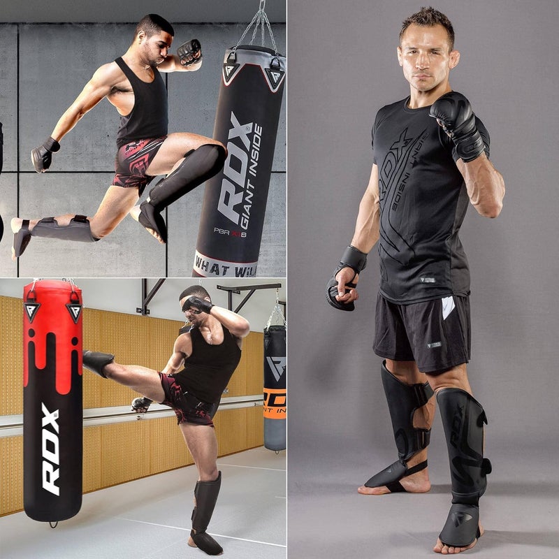 RDX Shin Guard for Muay Thai, Kickboxing, MMA Training, Maya Hide Leather Instep Leg Foam Pads for Martial Arts, Sparring, Gear for BJJ and Boxing - Image 4