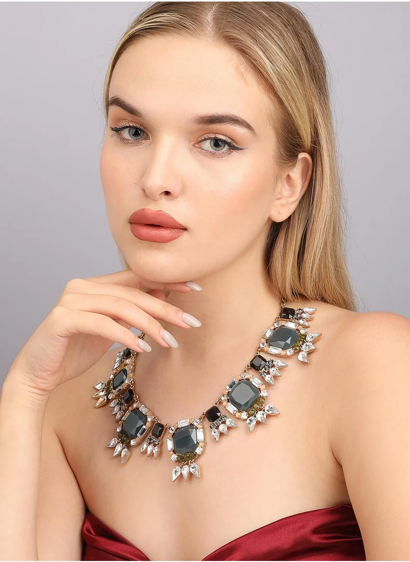 SOHI Designer Statement Stone Necklace