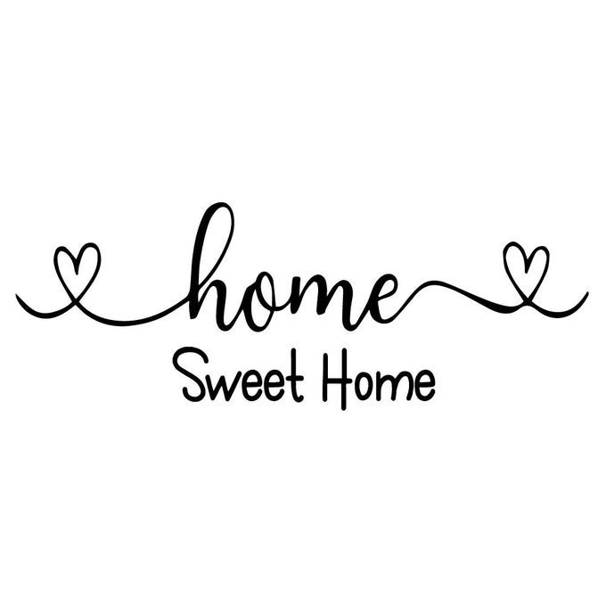 HOME SWEET HOME HEART SHAPE CARVED VINYL SEPARATED LETTERS HOME DCOR ART LETTERS VINYL WALL DECAL SAYINGS