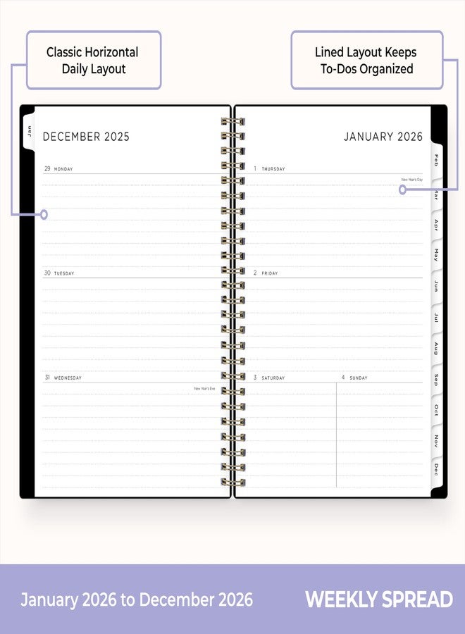 Blue Sky Ashley G 2026 Weekly and Monthly Planner Calendar, January 2026 - December 2026, 5.875" x 8.625", Flexible Cover, Durable Twin Wire Binding, Pocket & Extra Notes Pages, Sweetheart Black - Image 3