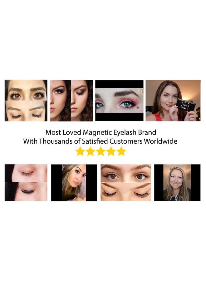 Arvesa Magnetic Eyelashes Kit With APPLICATOR and BRUSH - Best Fake Eye Lashes Magnets - Magnet False Eyelash Set - Most Natural Look | No Glue, No Eyeliner, Reusable, Tweezers (Accents + Full Lash) 2 Sets - Image 5