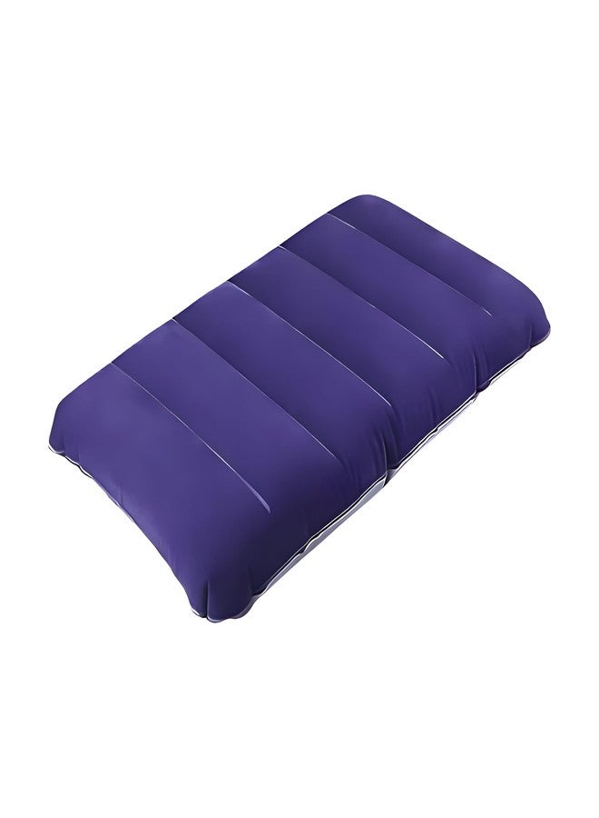 QZEMEL Air Pillow - Blue Soft Velvet Air Inflatable Neck Cushion for Travel, Car, Camping - Adjustable Foam Support, Portable Lightweight Comfort Rest for Car, Tourist & Sleeping Support (Pack of 1) - Image 1