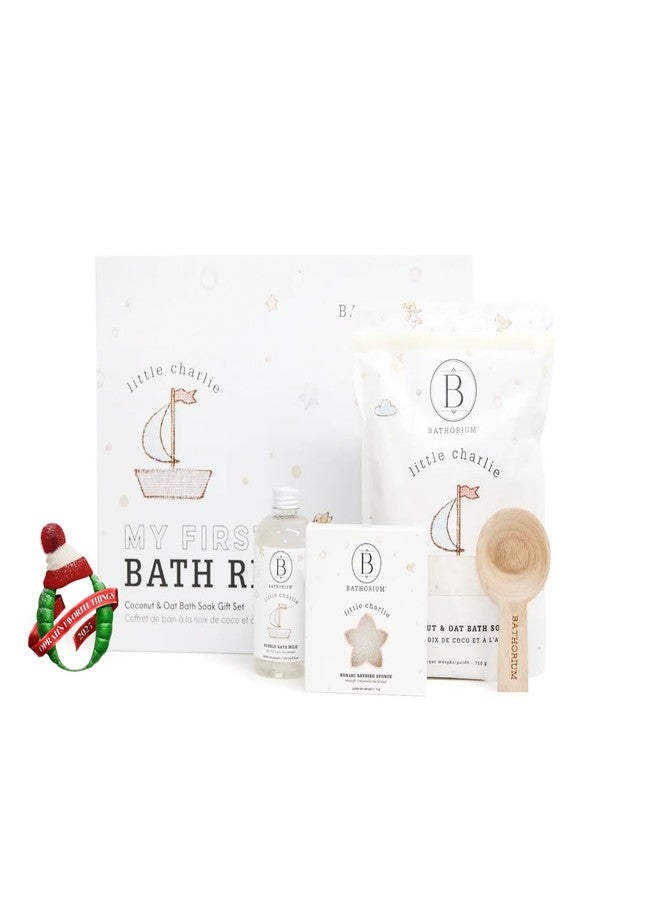 Bathorium Little Charlie My First Bath Ritual Gift Set, Bath Kit with Oat, Coconut & Organic Oils, Soothing Soak, Bubble Bath, Konjac Sponge & Scoop, Gentle, Fragrance-Free Skincare for Babies - Image 4