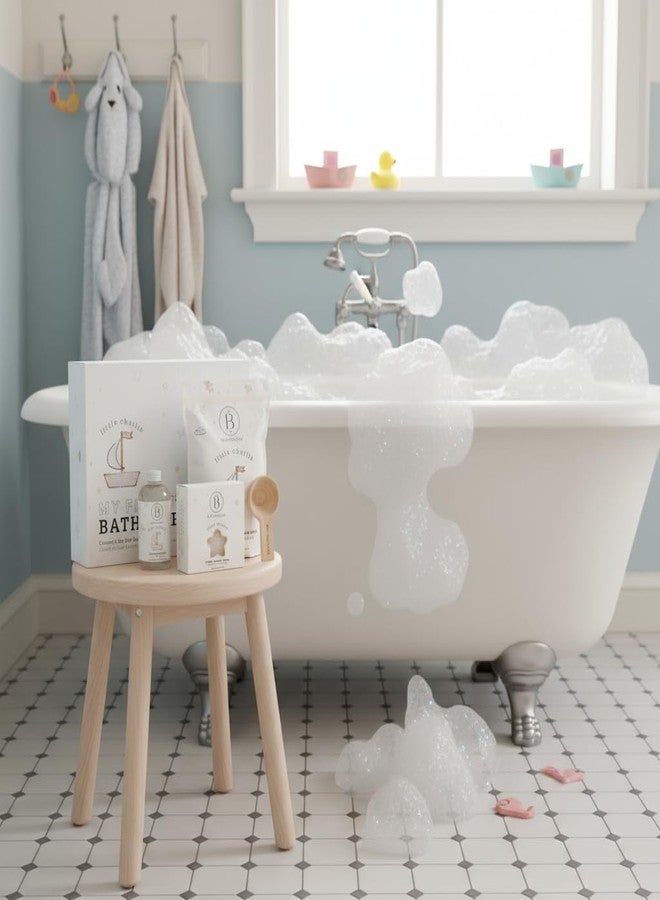 Bathorium Little Charlie My First Bath Ritual Gift Set, Bath Kit with Oat, Coconut & Organic Oils, Soothing Soak, Bubble Bath, Konjac Sponge & Scoop, Gentle, Fragrance-Free Skincare for Babies - Image 3
