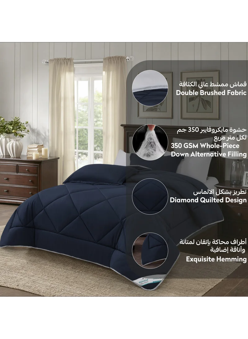 Donetella Bedding Comforter Set, King Size Fits 200x200 cm - 6-Pcs Solid Quilted Bed Set, Microfiber Fabric - 1 Comforter, 1 Fitted Sheet, 2 Pillow Shams, 2 Pillowcases