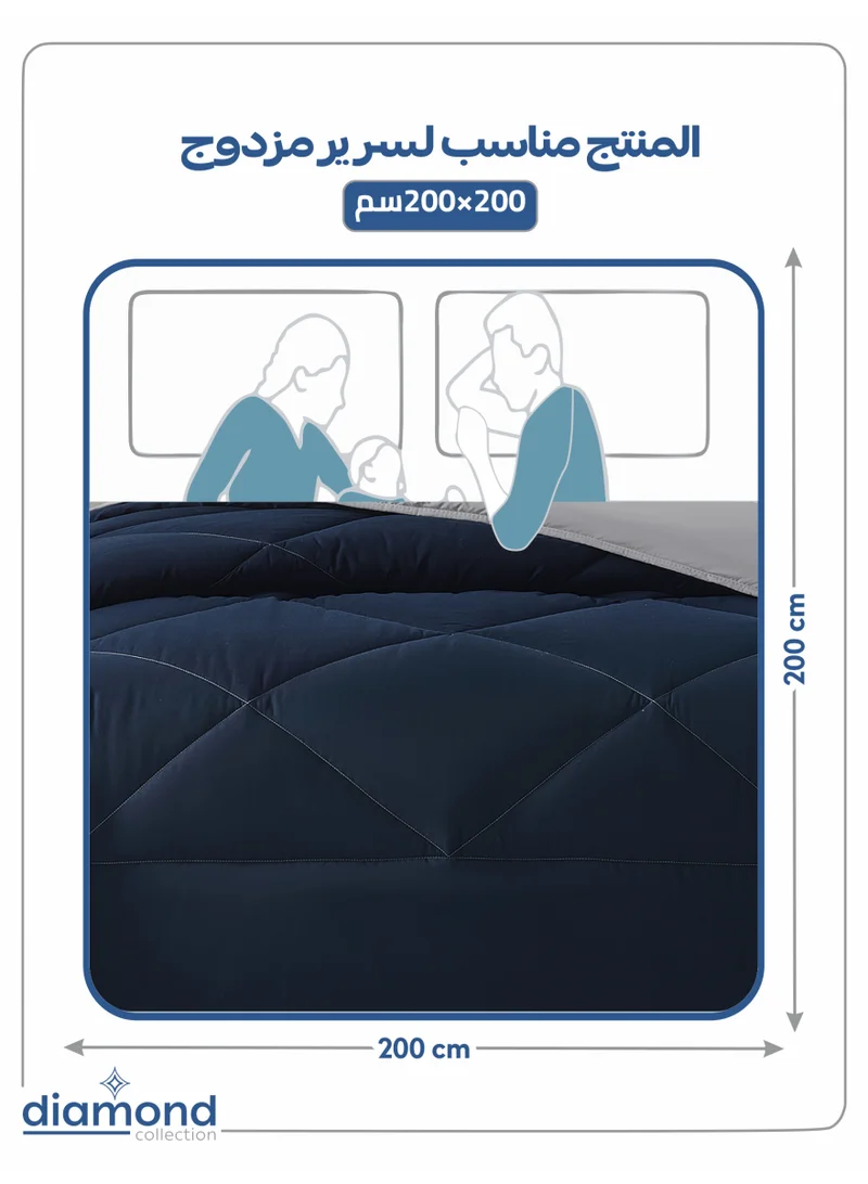 دوناتيلا مفرش سرير مزدوج 6 قطع من مايكروفايبر يناسب سرير 200×200 سم تصميم مربعات