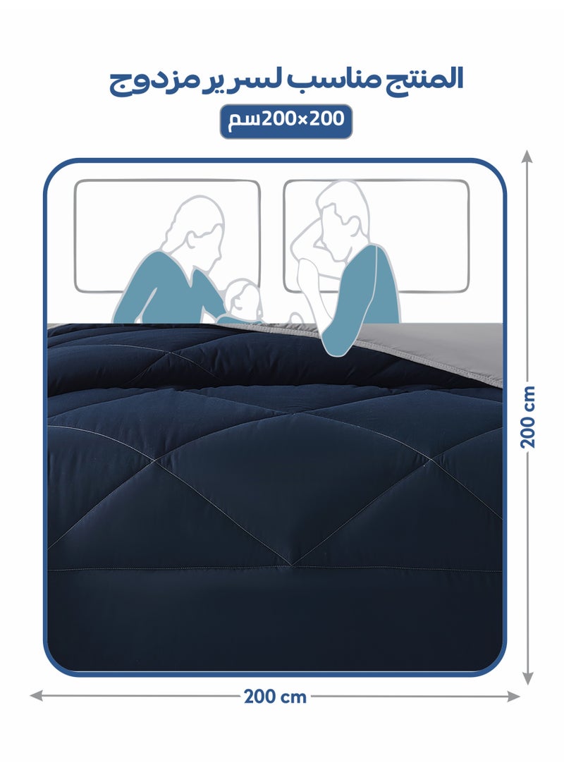 Donetella Bedding Comforter Set, Fits 200x200 cm King Size Bed - 6-Pcs Solid Quilted Bed Set, Microfiber Fabric - 1 Comforter, 1 Fitted Sheet, 2 Pillow Shams, 2 Pillowcases - Image 2