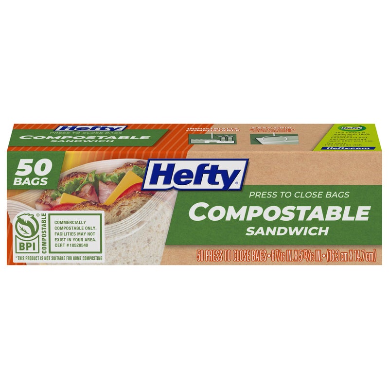 HeftyÂ® Compostable Press-To-Closeâ€‹ Sandwich 50 Count - Image 1