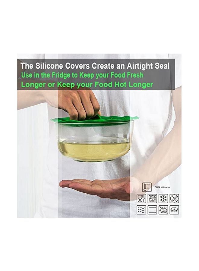 Loquat Set Of 5 Silicone Microwave Bowl Cover Set Red/Blue/Green - Image 4