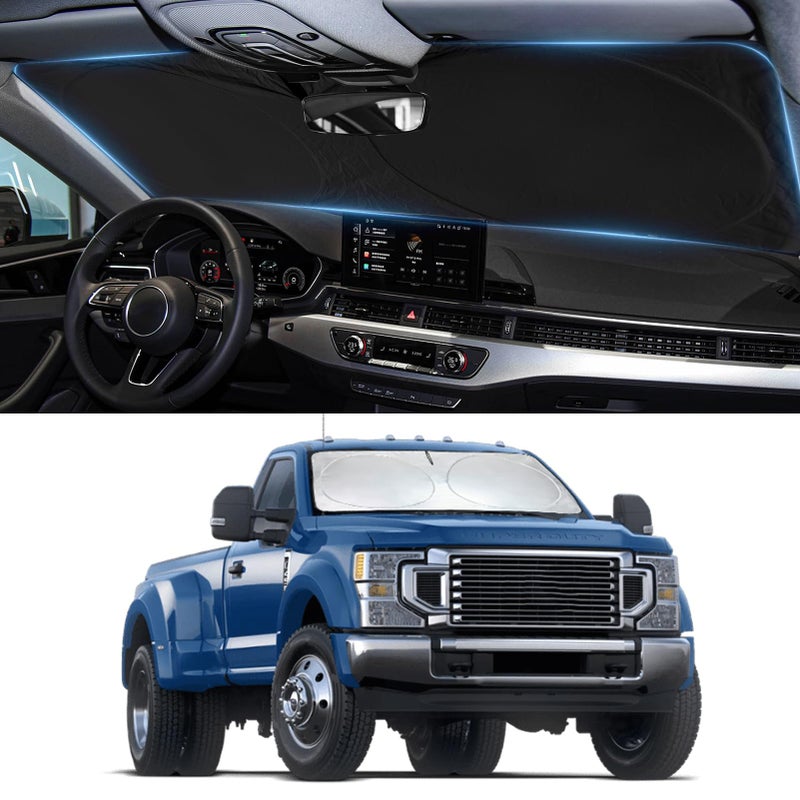 INSAUTO Sunshade for Ford Super Duty F250 F350 F450 F550 Windshield Sun Shade for 20102024 2025 2026 Ford F250 F350 F450 F550 2Door 4Door Pickup Accessories Front Window Shield Cover Visor Protector - Image 3