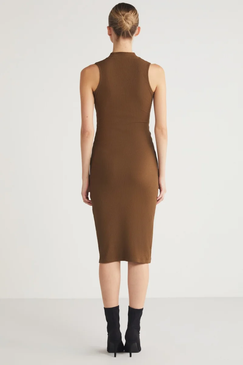 جريميلانج Ribbed Mockneck Dress
