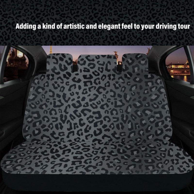 JINGSEN 15 Pcs Black Leopard Print Printing Car Steering Wheel Cover Center Console Armrest Pad Headrest Seat Belt Cover Handbrake Cover Keychain Coaster Full Set Car SUV - Image 5