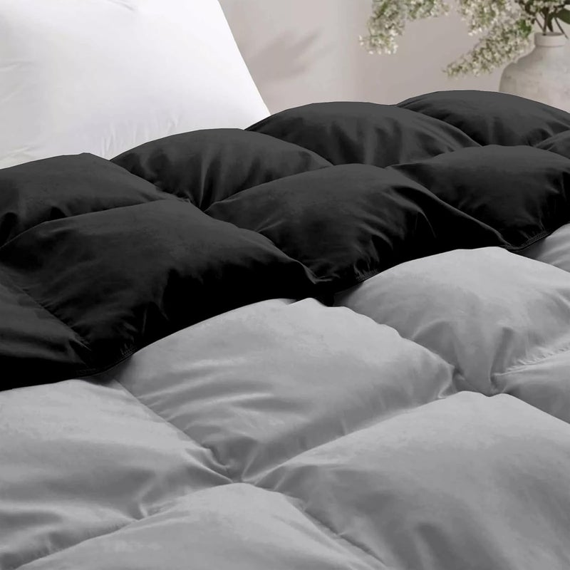BEDDY FUSION Heavy Winter 600 GSM Comforter Double Bed Size 90X100 600 GSM Microfiber Super Soft Fluffy for Winter ComforterRajaiDuvetBlanket Double Bed BlackSilver Grey Color - Image 4