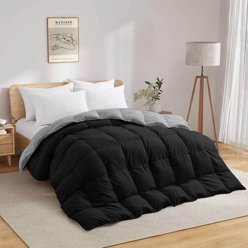 BEDDY FUSION Heavy Winter 600 GSM Comforter Double Bed Size 90X100 600 GSM Microfiber Super Soft Fluffy for Winter ComforterRajaiDuvetBlanket Double Bed BlackSilver Grey Color - Image 3