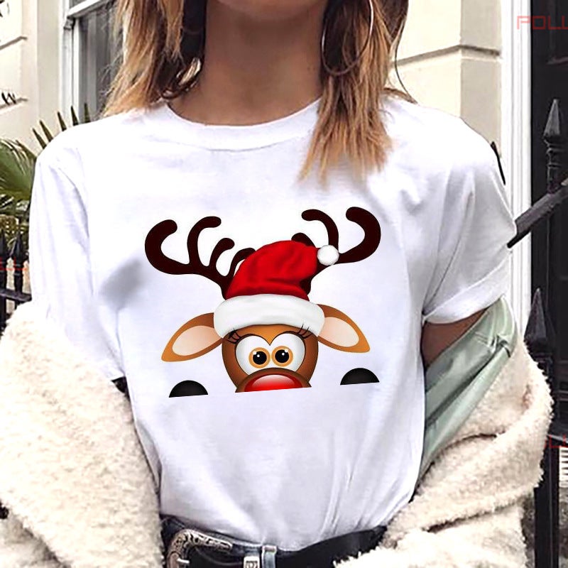 Cross-border supply T-shirt printed T-shirt women's short-sleeved women's clothing - Image 1